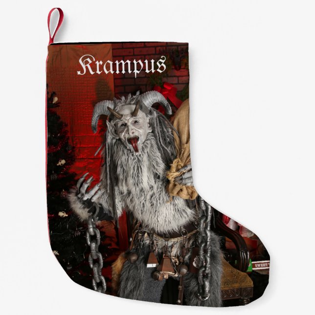 Calcetín Navideño Pequeño Paro de PNW Krampus (Anverso)