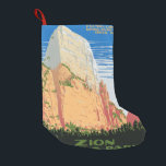 Calcetín Navideño Pequeño Parque Nacional de Zion<br><div class="desc">Poster muestra las vistas a un acantilado en el Parque Nacional de Zion. Restaurado y mejorado digitalmente para impresión.</div>