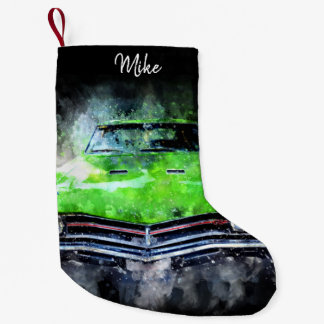 Calcetín Navideño Pequeño Parrilla de Hot Rod Estilizada Personalizada