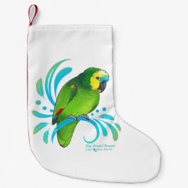 Calcetín Navideño Pequeño Parroquia amazónica con borde azul