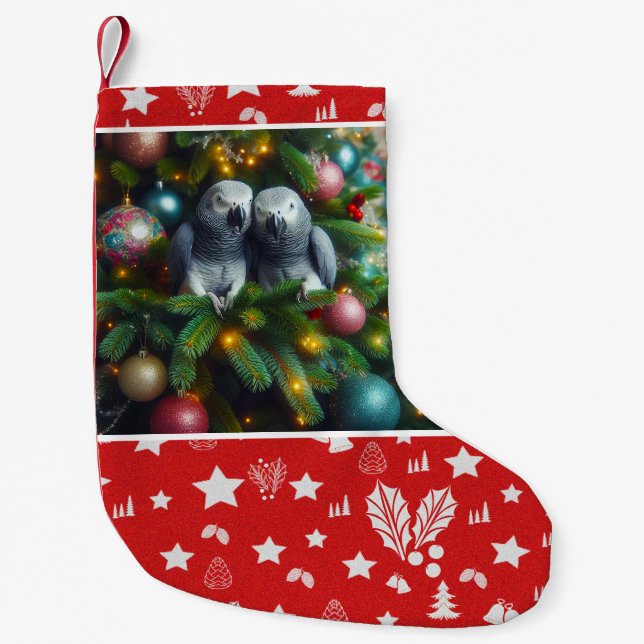 Calcetín Navideño Pequeño Parrot Christmas Stocking (Anverso)
