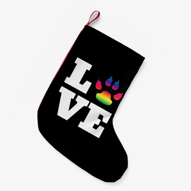 Calcetín Navideño Pequeño Pasta arcoiris (Frente (Colgado))