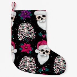Calcetín Navideño Pequeño Pastel Gótico Santa Skull