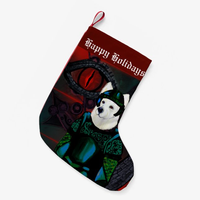Calcetín Navideño Pequeño Pastor Alemán           (Frente (Colgado))