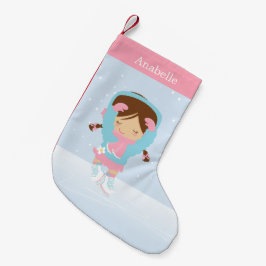 Calcetín Navideño Pequeño Patinador gráfico corto personalizado