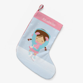 Calcetín Navideño Pequeño Patinador gráfico corto personalizado
