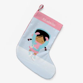 Calcetín Navideño Pequeño Patinador gráfico corto personalizado