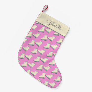 Calcetín Navideño Pequeño Patines de hielo de invierno lindos personalizados