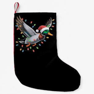 Calcetín Navideño Pequeño Pato de Santa Volador con Luces de Navidad Tempora