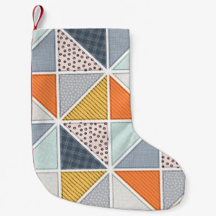 Calcetín Navideño Pequeño Patrón abstracto, mosaicos de mosaico de mosaico.