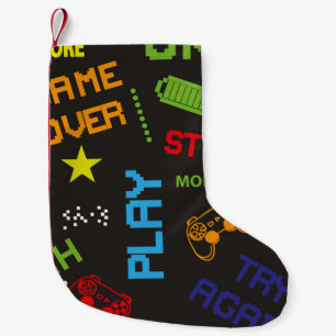 Calcetín Navideño Pequeño patrón abstracto sin fisuras en el estilo de juego