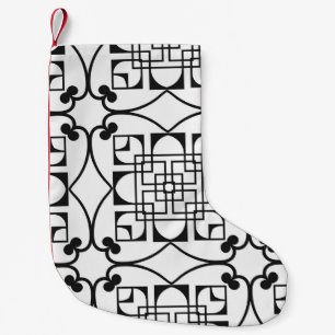Calcetín Navideño Pequeño Patrón Art Déco Sin Maravillas. Bba minimalista vi