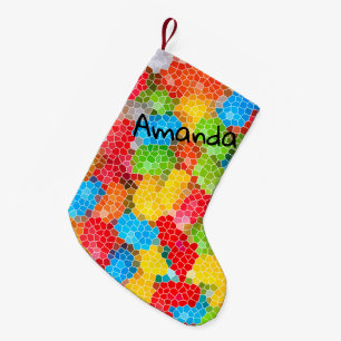 Calcetín Navideño Pequeño Patrón Chic Personalizado Colorido