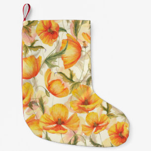 Calcetín Navideño Pequeño Patrón de acuarela de color floral sin soldadura c