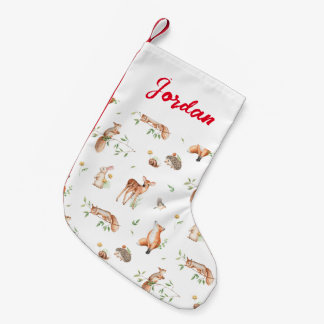 Calcetín Navideño Pequeño Patrón de amigos animales de Woodland