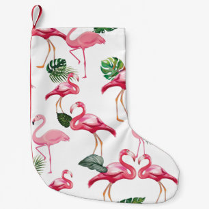 Calcetín Navideño Pequeño Patrón de amor de flamencos