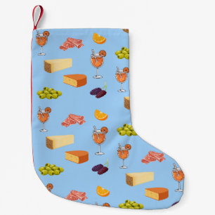 Calcetín Navideño Pequeño Patrón de Aperol y Queso