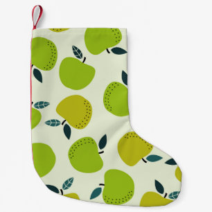 Calcetín Navideño Pequeño Patrón de Apple sin soldadura. Tema de la fruta il