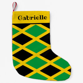 Calcetín Navideño Pequeño Patrón de bandera jamaicana