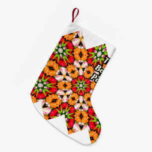Calcetín Navideño Pequeño Patrón de buquet de tulipanes