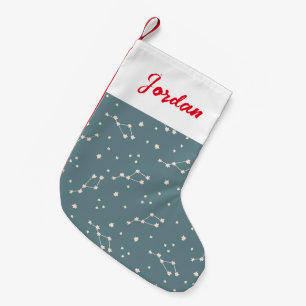 Calcetín Navideño Pequeño Patrón de cielo de constelación
