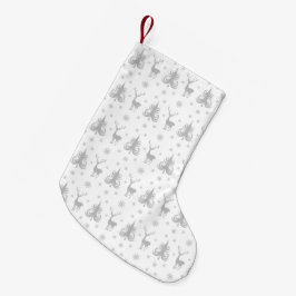 Calcetín Navideño Pequeño Patrón de ciervo elegante