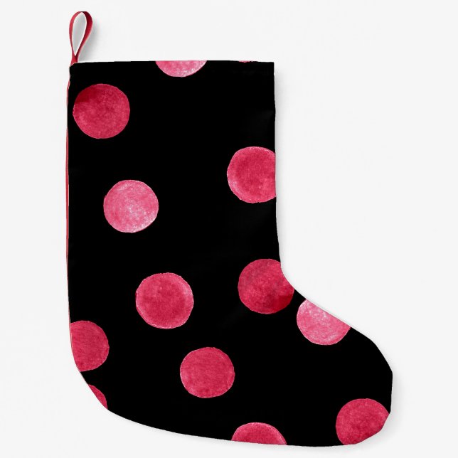 Calcetín Navideño Pequeño Patrón de círculos de acuarela sin foco (Anverso)