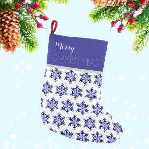 Calcetín Navideño Pequeño Patrón de copo de nieve