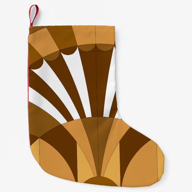 Calcetín Navideño Pequeño Patrón de decoración de arte de época (Anverso)