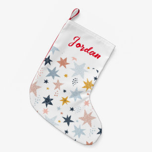 Calcetín Navideño Pequeño Patrón de estrella divertida