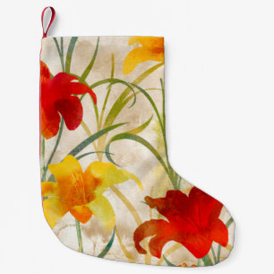 Calcetín Navideño Pequeño Patrón de flor de tulipán de flor silvestre en una