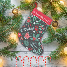 Patrón de flores de Navidad personalizado con apel