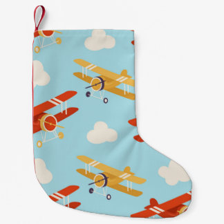 Calcetín Navideño Pequeño Patrón de fondo de las nubes de los planos vintage
