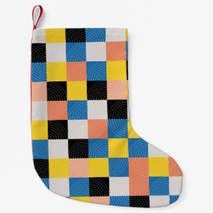 Calcetín Navideño Pequeño Patrón de forma geométrica sin soldadura