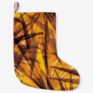 Calcetín Navideño Pequeño Patrón de ilustracion de hojas de palma tropicales