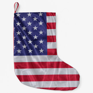 Calcetín Navideño Pequeño Patrón de la bandera de los Estados Unidos sobre l