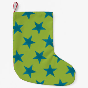 Calcetín Navideño Pequeño Patrón de las estrellas doradas 20