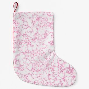 Calcetín Navideño Pequeño Patrón de mármol rosa
