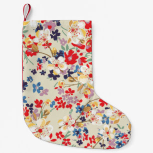 Calcetín Navideño Pequeño Patrón de moda en flores pequeñas