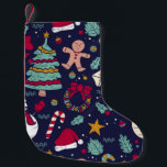 Calcetín Navideño Pequeño Patrón de navidades<br><div class="desc">Patrón de navidades</div>