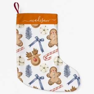 Calcetín Navideño Pequeño patrón de navidades