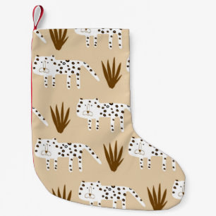 Calcetín Navideño Pequeño Patrón de piel de leopardo