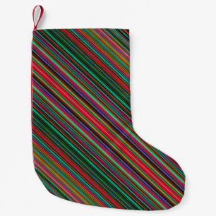 Calcetín Navideño Pequeño Patrón de rayas multicolor