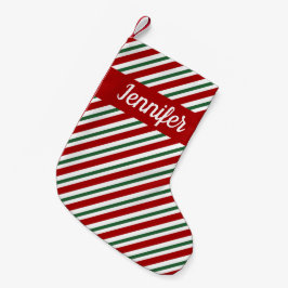 Calcetín Navideño Pequeño Patrón de rayas rojas y verdes