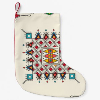 Calcetín Navideño Pequeño Patrón de repetición geométrica decorativa inspira
