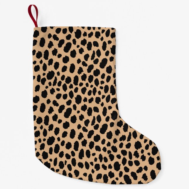 Calcetín Navideño Pequeño Patrón de Safari de Gato Salvaje Chita, Chicas de  (Anverso)