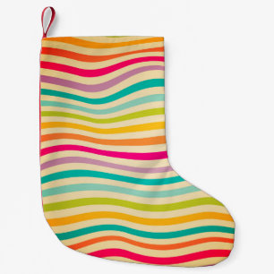 Calcetín Navideño Pequeño Patrón De Seamless Colorful Striped. ilustracion.