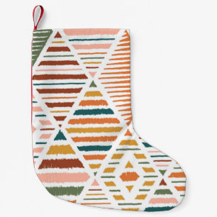 Calcetín Navideño Pequeño Patrón de Seamless Tribal Argyle Étnico. Tradicion