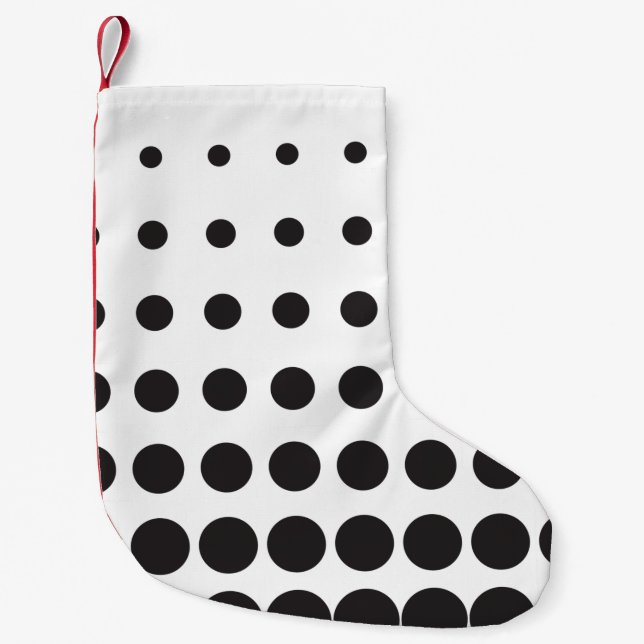 Calcetín Navideño Pequeño Patrón de semitono punto moderno retro (Anverso)