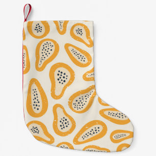 Calcetín Navideño Pequeño Patrón de textura abstracta de frutos con papaya